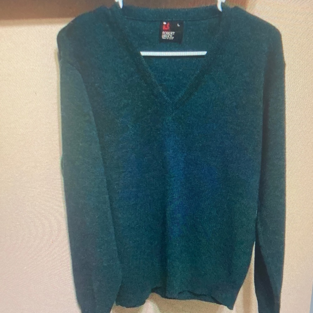 Classic V-Neck Sweater in Deep Green